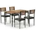 thumbnail image 3 of Ensemble de Salle à Manger 5 Pcs pour 4, Ensemble de Table à Manger Style Industriel avec 4 Chaises, Ensemble de Table de Cuisine pour Salle à Manger Cuisine Appartement, Table de Cuisine avec Pieds de Table Extraterrestre, 3 of 6