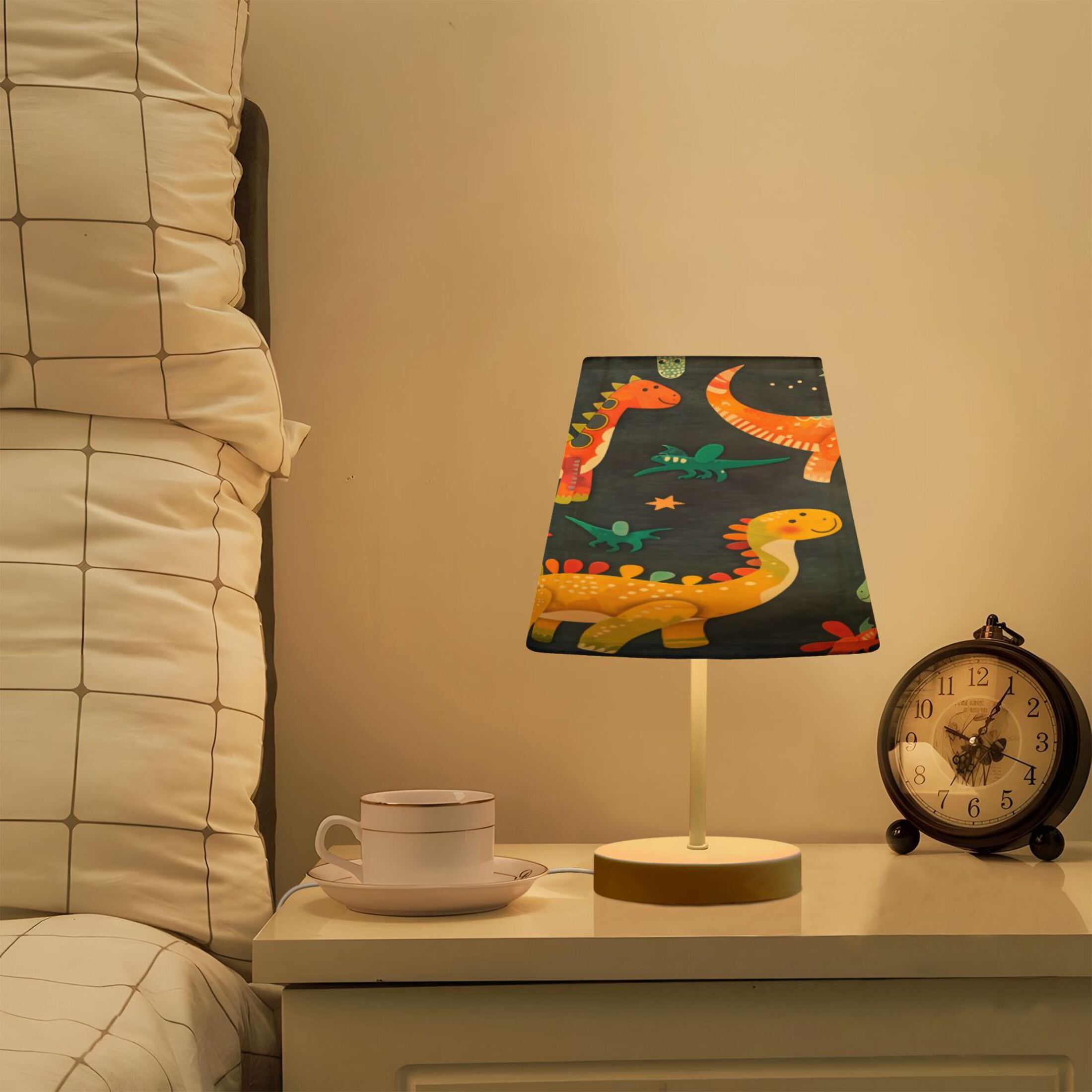 Table Lamp Medium 7.9x11.8 Inches Table Lamps Night Light Tools & Home Improvement Bedroom Lamp Guest Room Lamp Study Lamp Office Lamp Orange Dinosaur