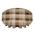 thumbnail image 2 of Brown Plaid Waterproof Tablecloth Tea Table Decoration Round Table Cover Kitchen Wedding Party Home Dining Room Table Cloth, 2 of 5
