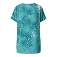 thumbnail image 3 of YHAJDS Women's Short Sleeve Tops Round Neck Short Sleeve Loose Casual Tee, 3 of 4