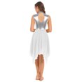 thumbnail image 2 of Nyeemya Womens Praise Contemporary Dance Dress Metallic Sleeveless Liturgical Dance Dress Tunic White XXL, 2 of 7