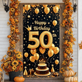 thumbnail image 5 of Golden Theme Happy 50th Birthday Banner Crown Design 50th Birthday Display Starry Elements Luxury Milestone Birthday Backdrop for 50th Birthday Party Adult Celebration Anniversary Event, 5 of 9