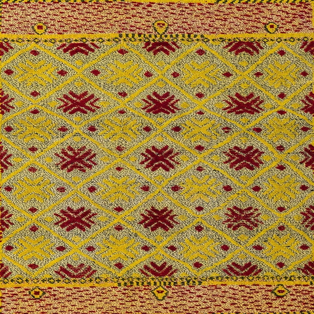Ahgly Tapis d'Intérieur Lavable en Machine Carré Abstrait Safran Jaune, 4 Pieds Carré