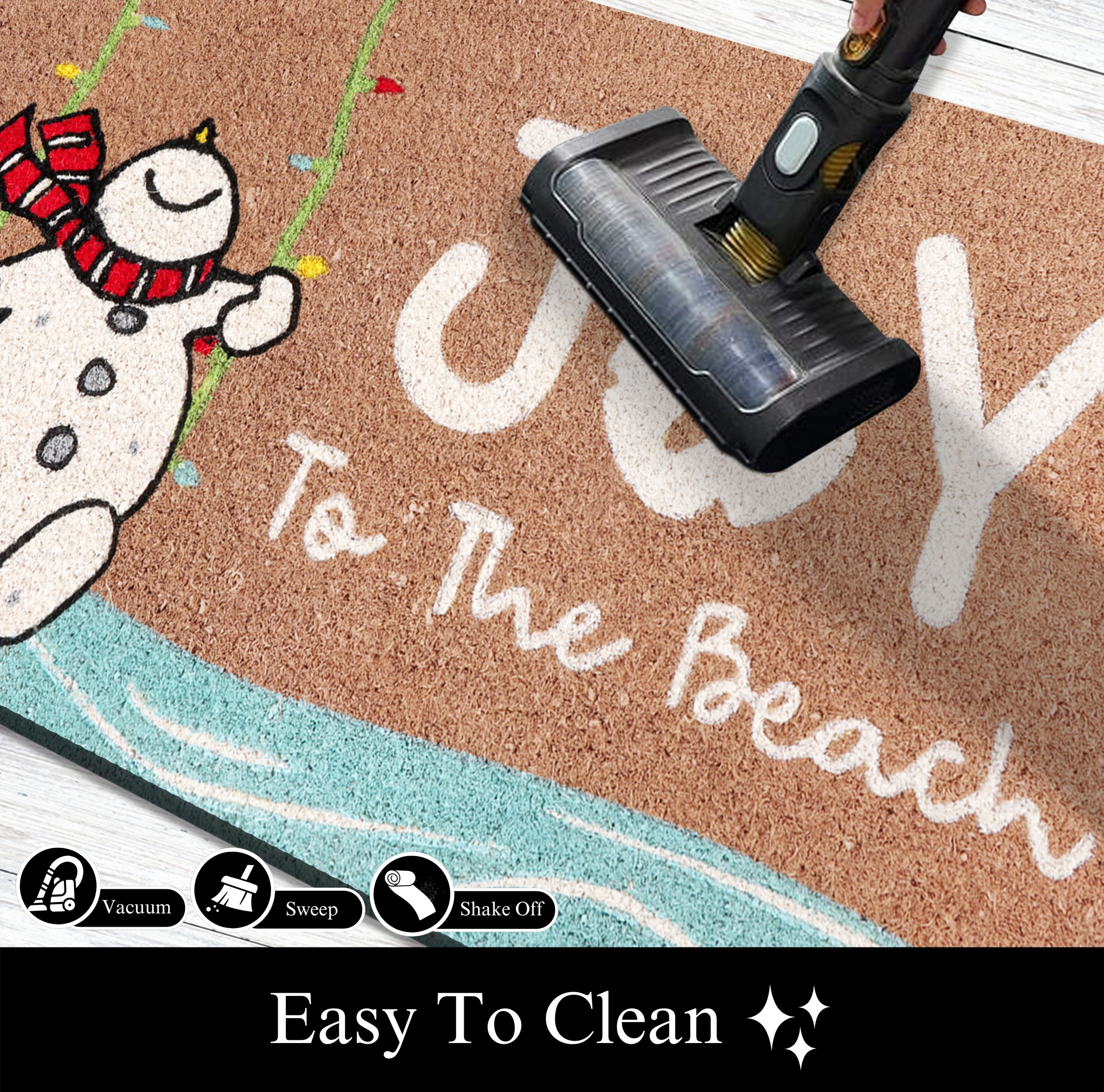 A1HC Natural Coco Coir Door Mat with Heavy Duty Non-Slip PVC Backing - 18" x 30" - Easy to Clean, Pet Friendly Outdoor Welcome Mat for Home