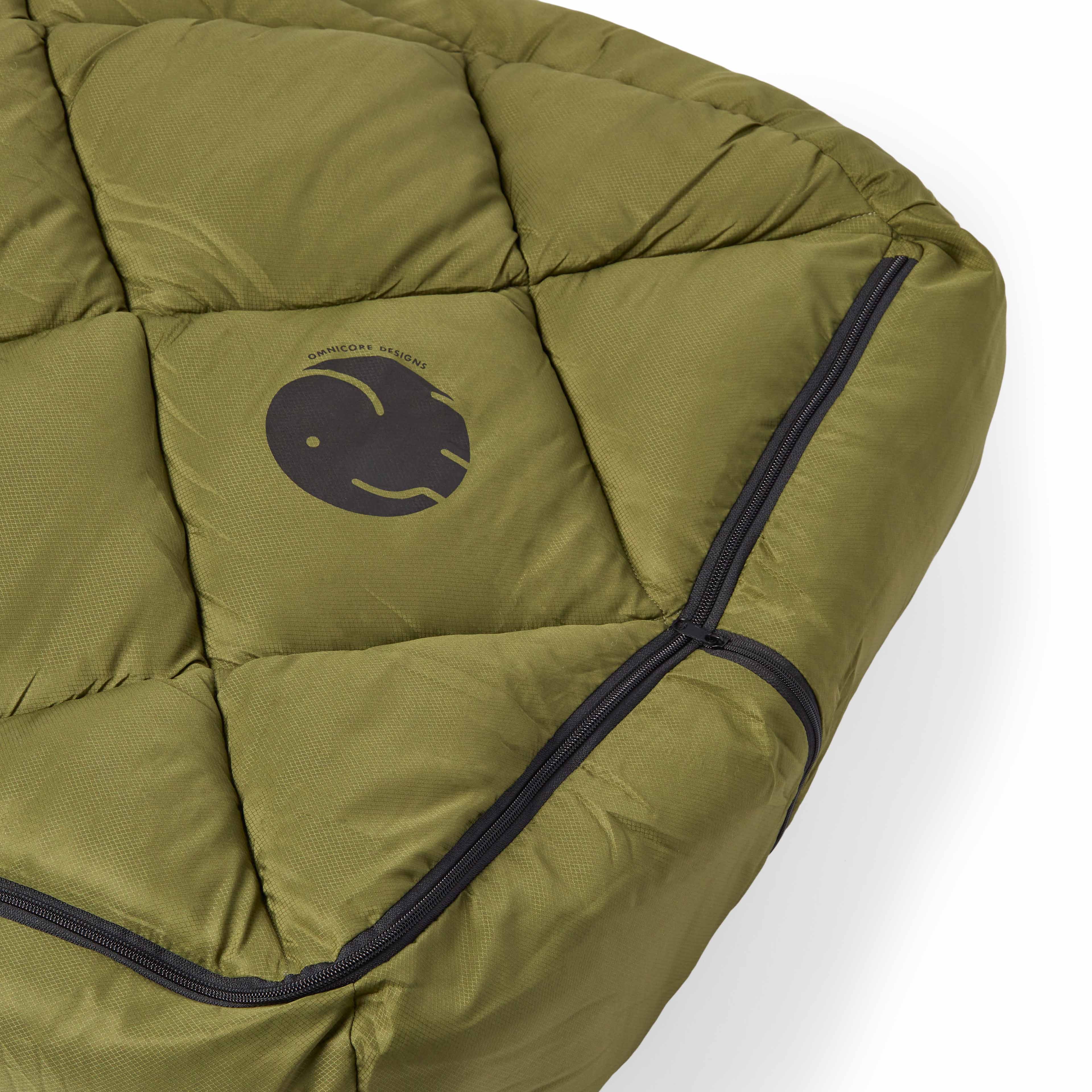 OmniCore Designs Pet Sleeping Bag (LG/Green) with Zippered Cover for Travel, Camping, Backpacking, Hiking | Good for Small and Large Pets | Use as Pet Beds, Pet Mats or Pet Blanket