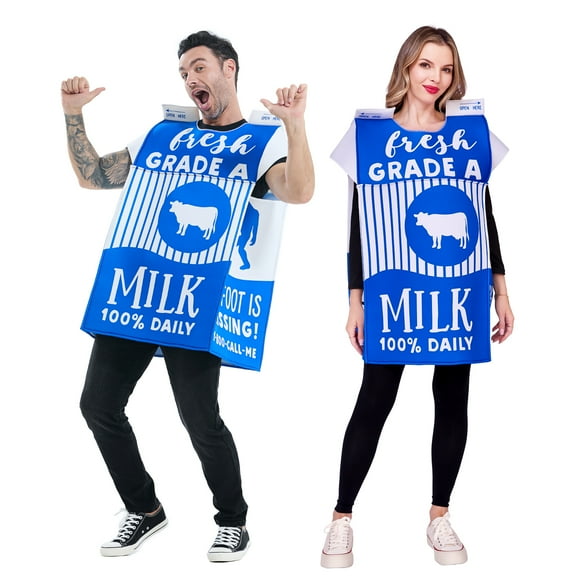 Seasons Milk Carton Costume Halloween Food Costume Box Adult Men Women, One Size
