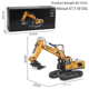 thumbnail image 2 of Vehículo de ingeniería con control remoto de aleación de 2,4 g, excavadora sobre orugas de 11 direcciones y 680 grados, modelo de juguete eléctrico con música ligera, 2 of 5