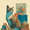 Cat with Gifts, variant on Retro Christmas Scene Canvas Print, Wall Art for Living Room, Bedroom, Kitchen, Dining Room, Office, Den, Foyer, Hallway