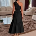 thumbnail image 3 of Oplxuo Womens One Shoulder Summer Maxi Dress Smocked Flowy Boho Beach Long Sundress Sleeveless Wedding Guest Dresses, 3 of 6
