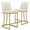 White Cream, variant on Magshion PU Leather Counter Bar Stools with Back, Metal Frame Armless Chairs set of 2, for Kitchen, Dining, Navy Blue