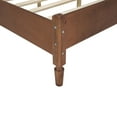thumbnail image 4 of Full Size Bed Frame with Rattan Headboard,Vintage Farmhouse Wooden Platform Full Bed Frame for Bedroom and Guest Room,80"x57"x42.9",Walnut, 4 of 8