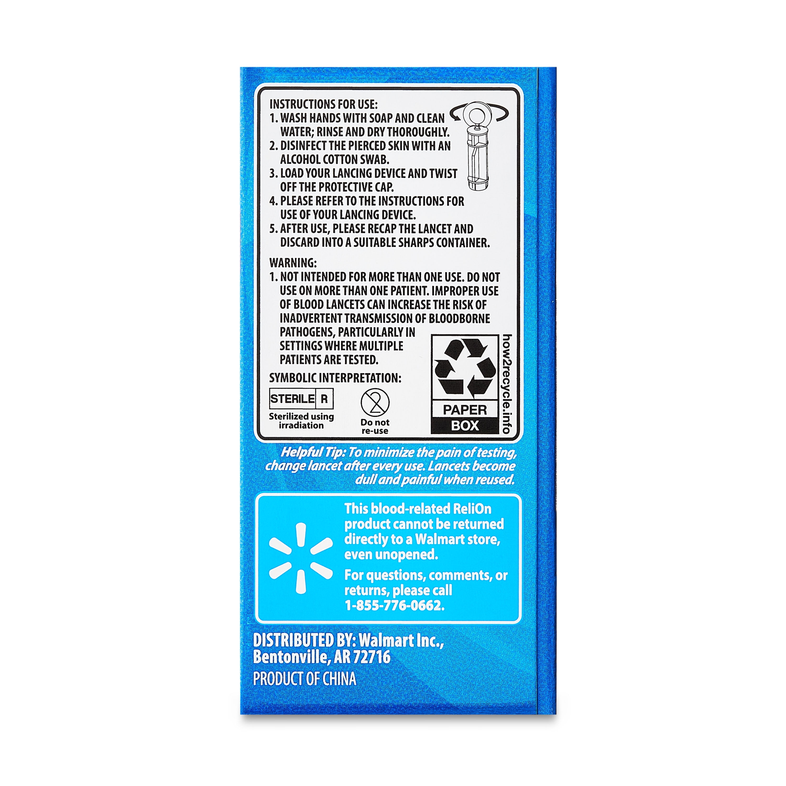 ReliOn 26 Gauge Thin Lancets, 100 Ct