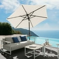 thumbnail image 4 of 7.5 ft Patio Umbrella with Patio Market Umbrella Base, Outdoor Table Umbrella with Water/Sand Self-Filled Base, Push Button Tilt/Crank, 6 Ribs, Cream White, 4 of 13