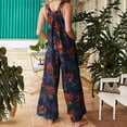 thumbnail image 3 of Snorda Romper for Women Summer, Women's Jumpsuits Overalls Plus Size Wide Leg Loose Cotton Linen Retro Rompers with Pockets, 3 of 5