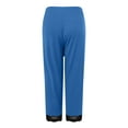 thumbnail image 5 of vigerkar Women's Plus Size Lace Trim Capri Leggings Stretch Crop Leggings Summer Tights Pants Blue, 5XL, 5 of 5