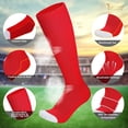 thumbnail image 5 of 3 Pairs Unisex Baseball/Softball Socks Youth Adult Over-the-Calf Knee High Socks, Red, 5 of 8