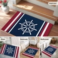 thumbnail image 6 of Vintage Nautical Flag Washable Small Entryway Area Rugs 2'x3', Red White Striped Medieval Style Low Pile Throw Rug Non-Slip Sturdy Edge Binding Carpet for Front Door Floor Room Entry, 6 of 9