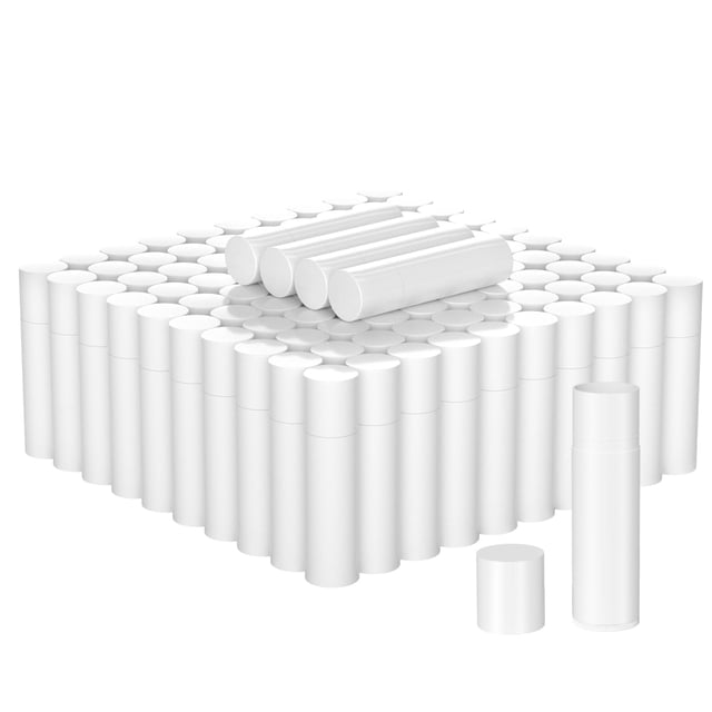 Tubos de bálsamo labial Zenihol vacíos de 5,5 ml, 100 unidades, sin BPA, blancos