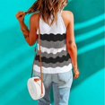 thumbnail image 4 of Sleeveless Halter Neck Tank Tops Summer Vest Color Block Stylish Women Shirt Top, 4 of 5