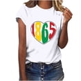 thumbnail image 2 of Giftesty Blouses for Women Dressy Casual Women Short Sleeves Letter Print Casual Tops Blouse T-shirt, 2 of 4