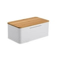 thumbnail image 1 of Iron Bread Storage Bin with Lid Food Container Kitchen Storage Container Bread Holder Bread Box for Kitchen Countertop Home Cafe White, 1 of 8