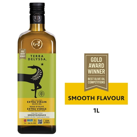 Huile d'Olive Extra Vierge Terra Delyssa Premium Première Presse à Froid, 1L
