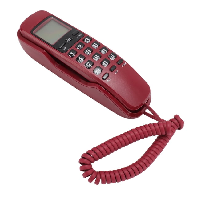 Teléfono Con Cable, Rojo Para Evitar Resbalones En La Pared Identificador De Llamadas Telefónicas Con Cable Para Oficina Para Hotel