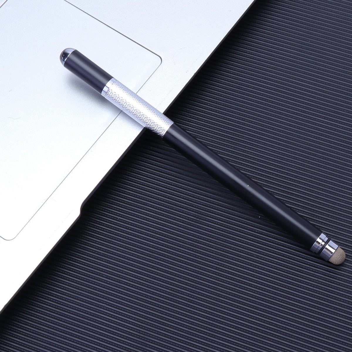 UPGRATOR Black Metal Double Stylus Pen for Phone and Tablet Capacitive Touchscreen with Clear Disc