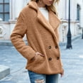 thumbnail image 5 of Women's Solid Color Winter Buttoned Jacket Casual Outerwear With Pockets Warm Cozy Soft Comfort Fit, 5 of 7