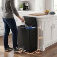 thumbnail image 3 of Innovaze 16/60L Gallon Stainless Steel Dual-Compartment Recycling Trash Can for Kitchen, Matte Black, 3 of 9