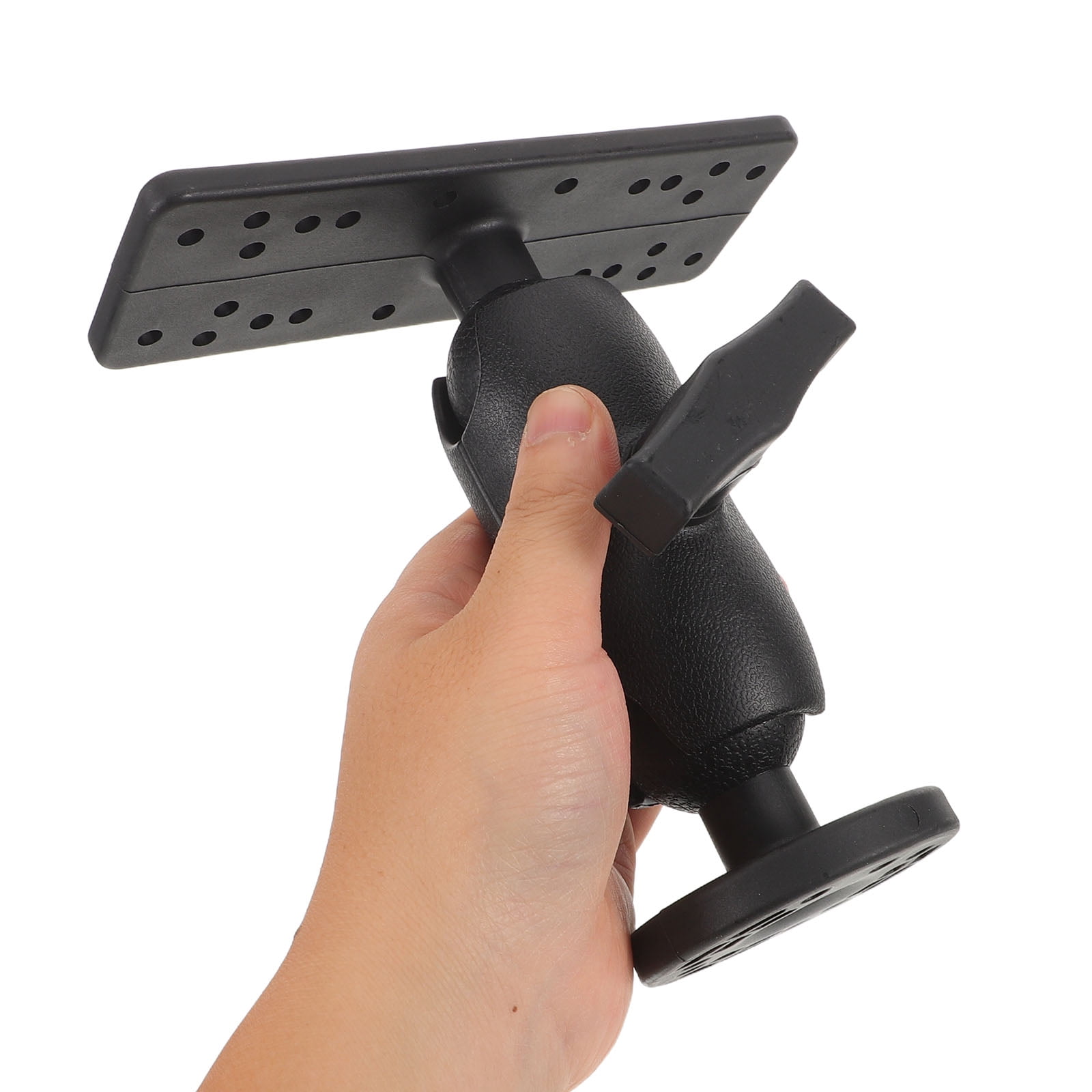 LOLIPPYY Black Adjustable Fish Finder Mount with 360° Swivel Rotating Universal Holder for Kayaks, Boats, and Fishing Gear