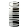 thumbnail image 5 of White Ceramic Piano Keyboard 10mm Wedding Band Domed High Polished Ring Size 11.5, 5 of 6