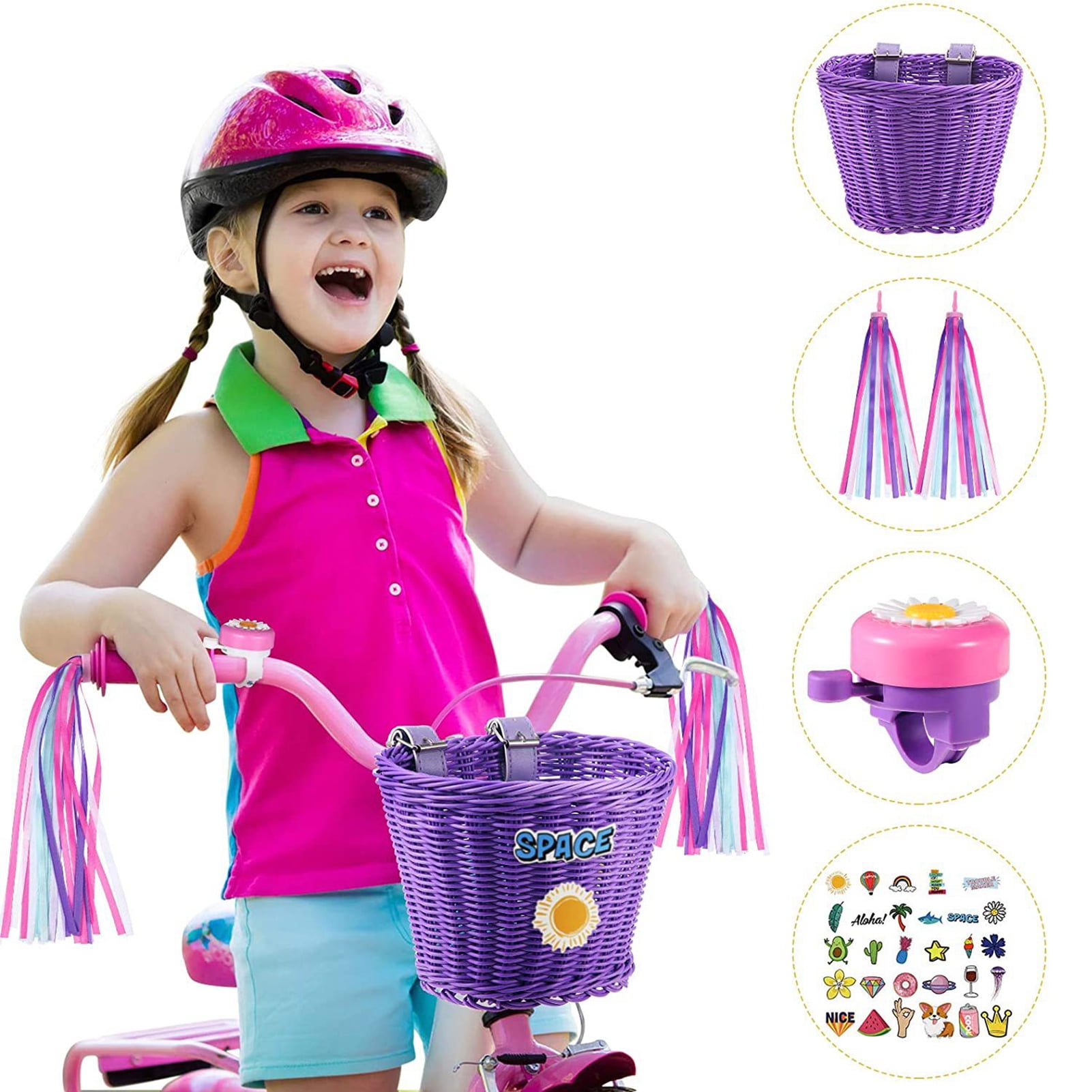 LeKY 1 Set Bicycle Basket Multifunctional Detachable Cute Sturdy Stable Beautiful Work with 14/
