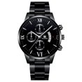 thumbnail image 3 of Reloj de cuarzo con correa de acero para hombre, reloj de negocios de tres ojos, falso, de moda, de escala simple, 3 of 5