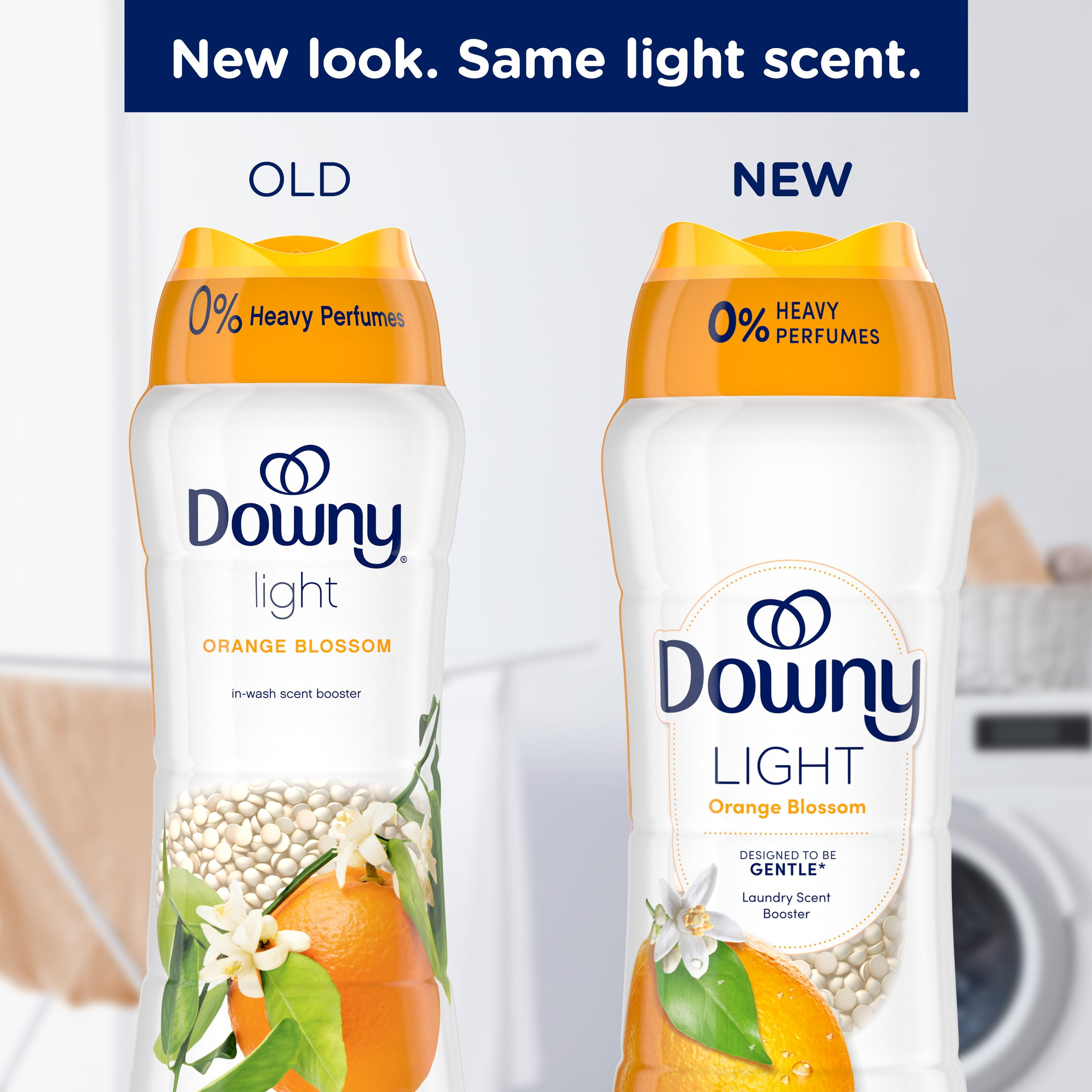 Downy Light Laundry Scent Booster Beads, Orange Blossom Scent, In-wash fabric beads designed to be gentle with a light boost of scent, No Heavy Perfumes