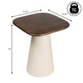 thumbnail image 5 of JONATHAN Y Skye 18" Modern Rustic Square Wood/Metal Accent Table, Walnut Wood/Warm Ivory, END5000B, 5 of 7