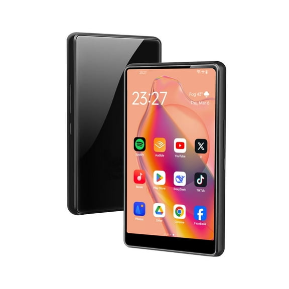 144GB MP3 Player with Bluetooth and WiFi, 5" IPS Touchscreen 1080P Android MP3 MP4 Player, HiFi Music Player with Spotify, Deezer, Audible, Play Store, Browser, Built-in HD Speaker, Black