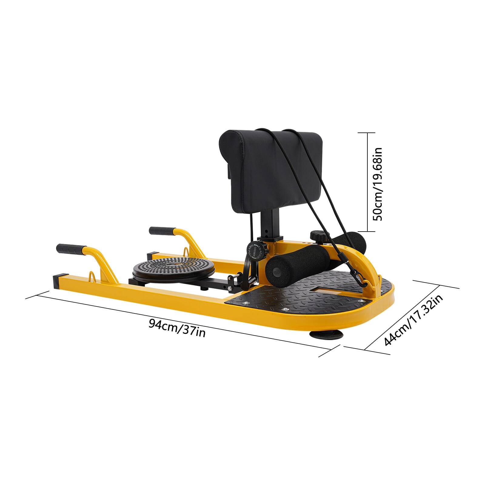 Adjustable Deep Squat Machine - 6-Position Leg Hook & Backrest, 176lb Capacity, for Abs/Thighs/Glutes Workout, Yellow/Black