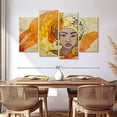 thumbnail image 3 of Elephant Stock Black Woman Colorful Portrait Wall Art - Horizontal Multi Panel Canvas - Living Room Wall Decor - People Multi Panel - Brown And Yellow Decor - 68" x 42", 3 of 8