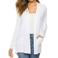 thumbnail image 1 of Cardigan for Women Solid Color Casual Womens Cardigan Long Sleeve With Pocket Kimono Cardigans Alsol Lamesa, 1 of 5