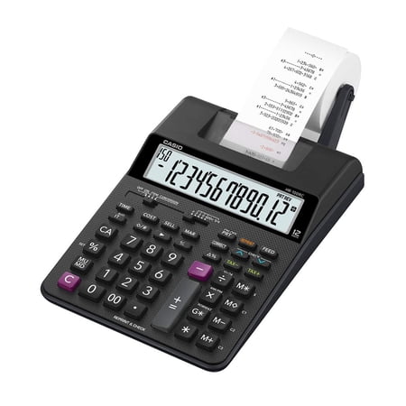Casio Hr-100rc-bk 150 Steps Check & Correct Printing Calculator With Reprint Feature | 12 Digits Display, Regular Percentage Calculations