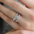 thumbnail image 4 of APIPEE 2pcs His and Hers Wedding Ring Sets Couples Engagement Rings Women and Men 925 Sterling Silver AAA Cubic Zirconia Ultra Shiny, 4 of 7