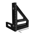 thumbnail image 1 of yeacher Aluminum Alloy Woodworking Triangle Ruler with Hole for Precision Marking and Angle Measurement, 45°/90° Dual Angle, Durable Black Finish, 1 of 6