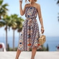 thumbnail image 4 of Gibobby Vestidos para Mujer Vestido largo informal de playa con estampado de estilo étnico para mujer(Azul,XL), 4 of 5