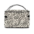 thumbnail image 3 of Handbag Travel Bag Cosmetic Bag 9×6.3×6.7in Multi-Function Bag Large Capacity For Camping Travel Family Travel Zebra Skin Print Style Saddlebrown_1, 3 of 6
