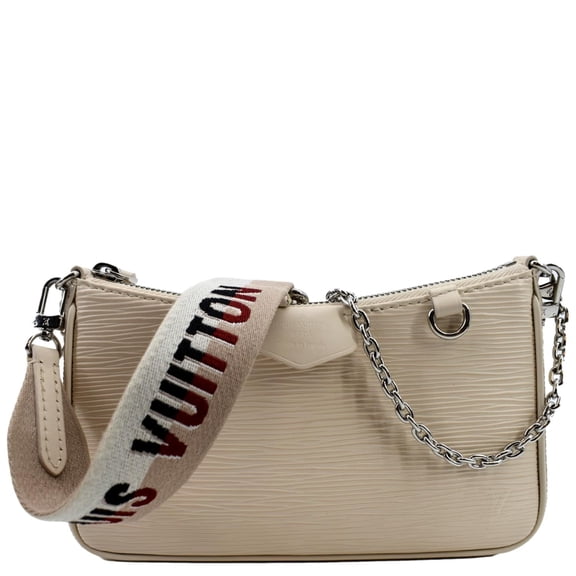 Pre-Owned LOUIS VUITTON Easy Pouch On Strap Epi Leather Shoulder Bag Cream