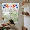 thumbnail image 6 of Hokiten Rod Pocket Curtain Valance, Colorful Flowers Farmhouse Window Valance for Living Room, Bedroom, Kitchen Modern Abstract Art Oil Painting Floral 54"W x 18"L, 6 of 8