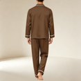 thumbnail image 6 of Iaqnaocc Pajama Set for Men Cozy Soft Casual Long Sleeve Top and Pants 2 Piece Set Breathable Pjs for Men Light Brown M, 6 of 6