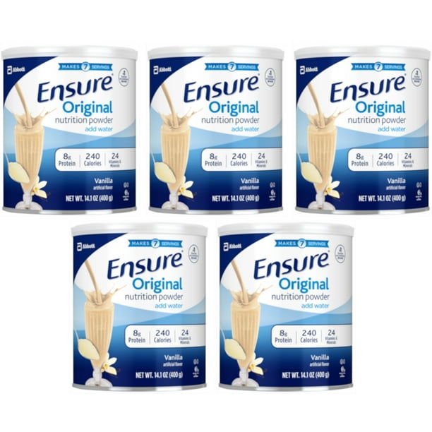 5 Pack Ensure Original Nutrition Powder Supplement Vanilla 14oz Each