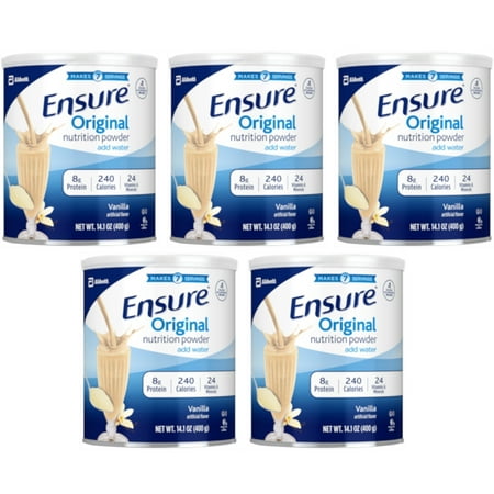 5 Pack Ensure Original Nutrition Powder Supplement Vanilla 14oz